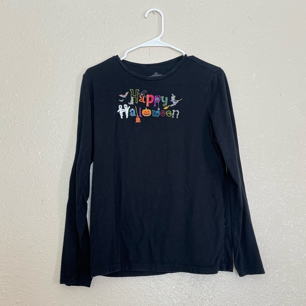 Happy Halloween Embroidered Decals Long Sleeve Shirt